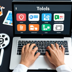 **

A blogger using AI tools (like GPT) on their laptop, surrounded by blog-related icons (SEO, social media, analytics). The scene is bright and modern, symbolizing efficient content creation.

**